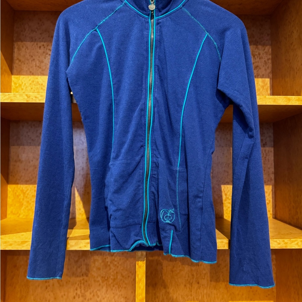 Green Apple Blue Zip-Up Hoodie